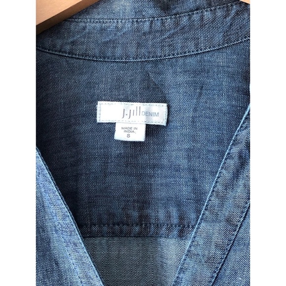 J. Jill Denim Button Down Tunic Blouse Womens Size Sm - Picture 5 of 8